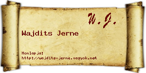 Wajdits Jerne névjegykártya